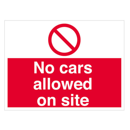 No Cars Allowed On Site Sign (10090V)
